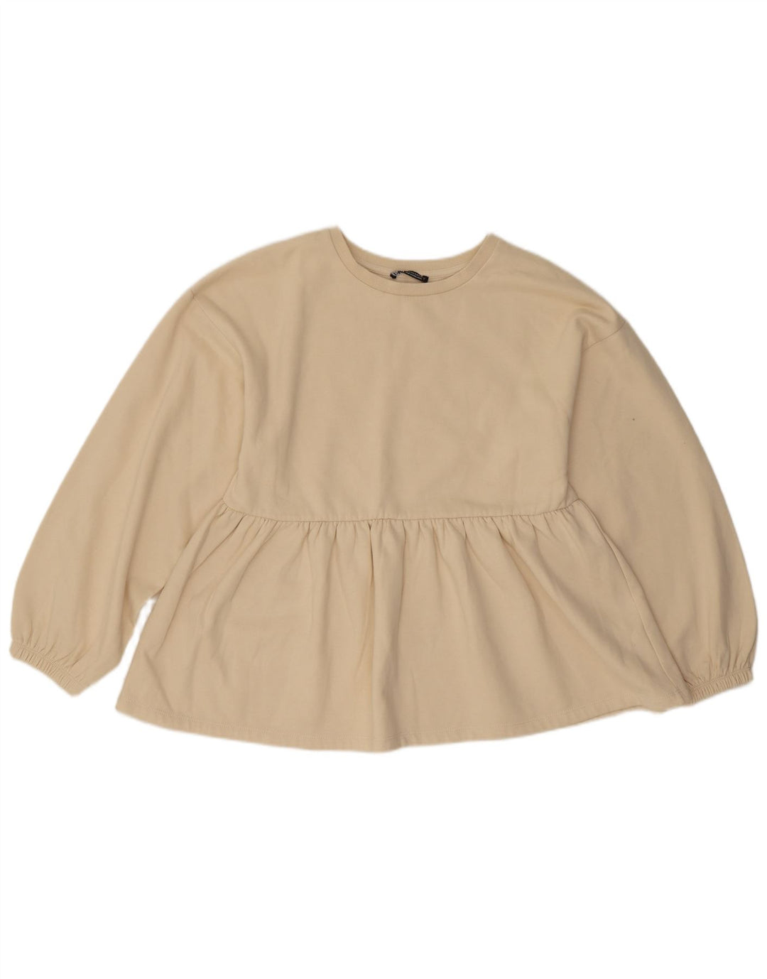 Zara Γυναικεία Φούτερ Jumper UK 14 Medium Off White Βαμβακερό