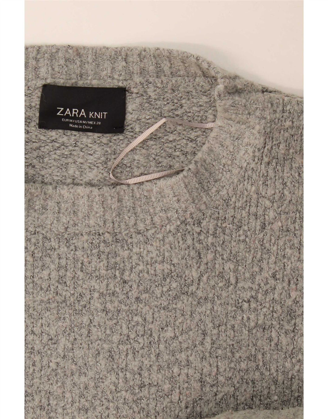 Zara Γυναικείο πουλόβερ με λαιμόκοψη μεγάλου μεγέθους UK 14 Medium Grey