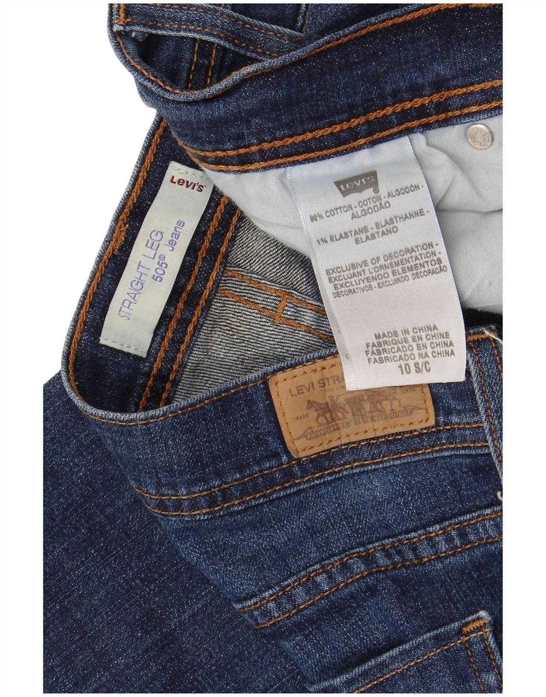 Levi's Womens 505 Straight Jeans US 10 Large W30 L29 Μπλε βαμβακερό
