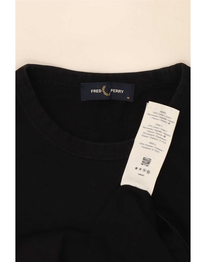 Fred Perry Ανδρικό γραφικό T-Shirt Top Μεσαίο μαύρο βαμβακερό