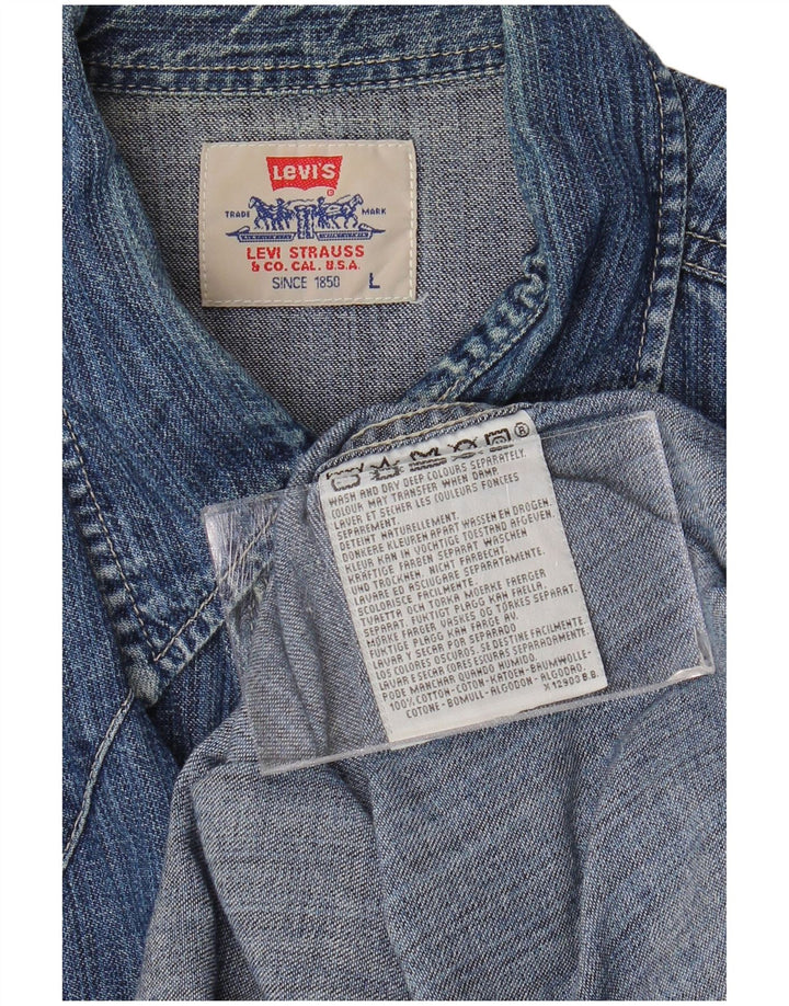 Ανδρικό τζιν πουκάμισο Levi's μεγάλο μπλε βαμβακερό