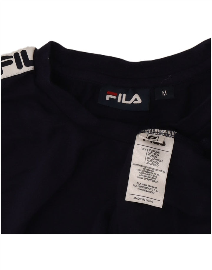Ανδρικό γραφικό μπλουζάκι Fila Top μεσαίο μπλε ναυτικό χρώμα, βαμβακερό