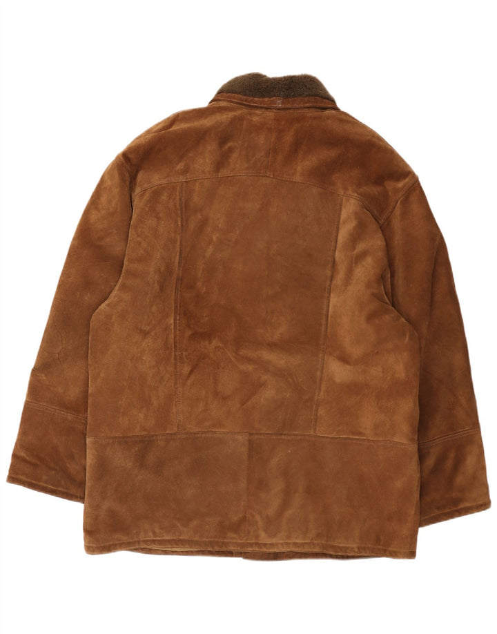Vintage Ανδρικό Suede Jacket UK 44 2XL Καφέ Δερμάτινο