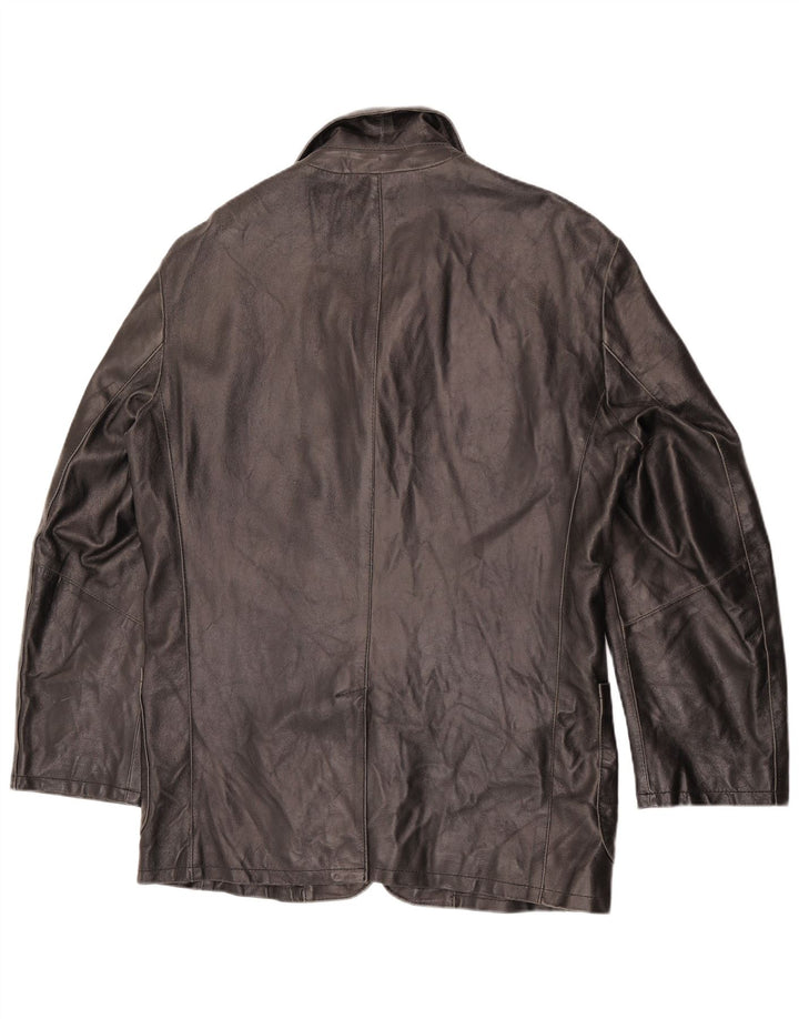 Vintage Γυναικείο Δερμάτινο Μπουφάν UK 18 XL Μαύρο Δερμάτινο