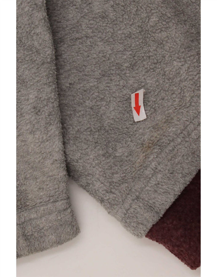 Basic Ανδρικό φερμουάρ Fleece Jumper Μεγάλος Γκρι Γεωμετρικός Πολυεστέρας