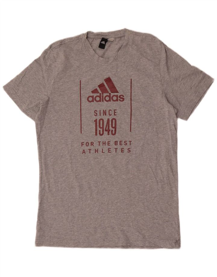 Ανδρικό γραφικό μπλουζάκι ADIDAS Top Medium Grey Flecked