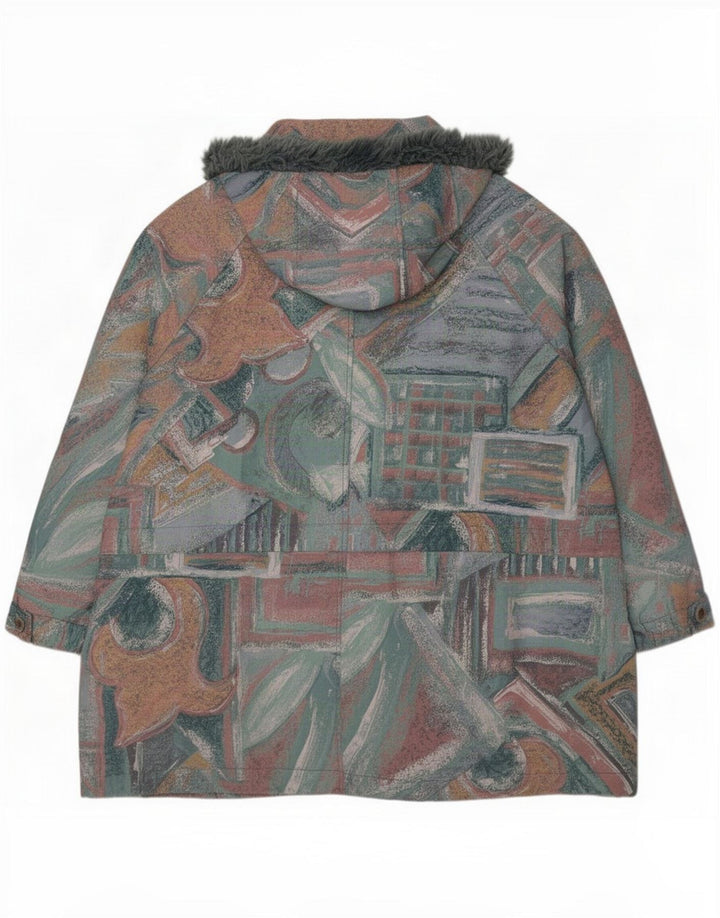 Vintage Γυναικείο Abstract Pattern Windbreaker Jacket UK 16 Large Πολύχρωμο