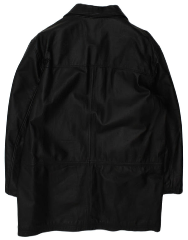 Σε Extenso Ανδρικό Δερμάτινο Παλτό UK 40 Large Black Leather