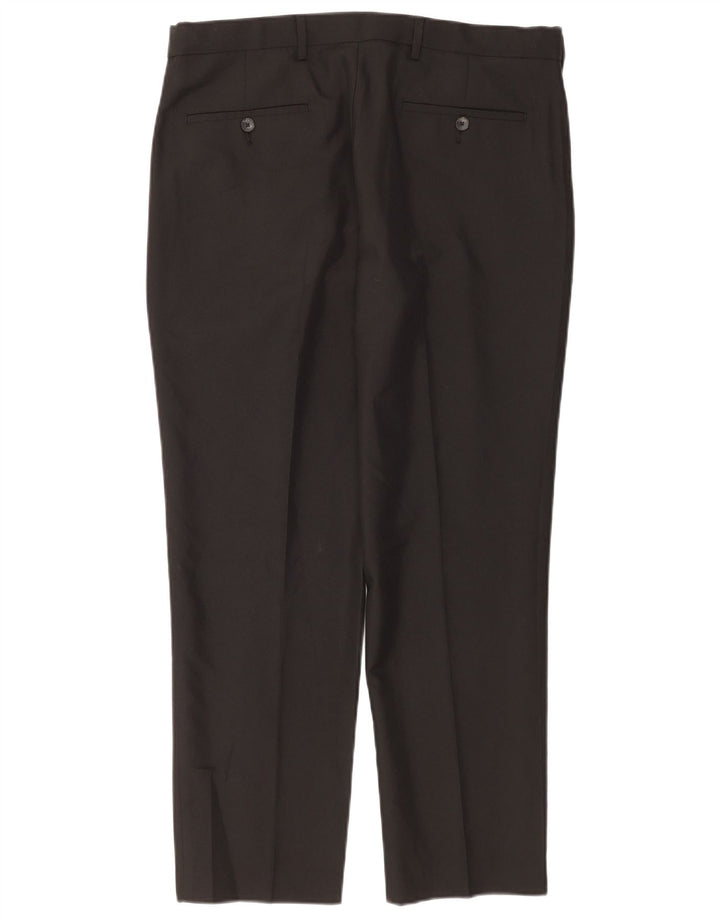 Marks & Spencer Ανδρικό παντελόνι Chino με κανονική εφαρμογή W36 L29 μαύρο πολυεστέρα