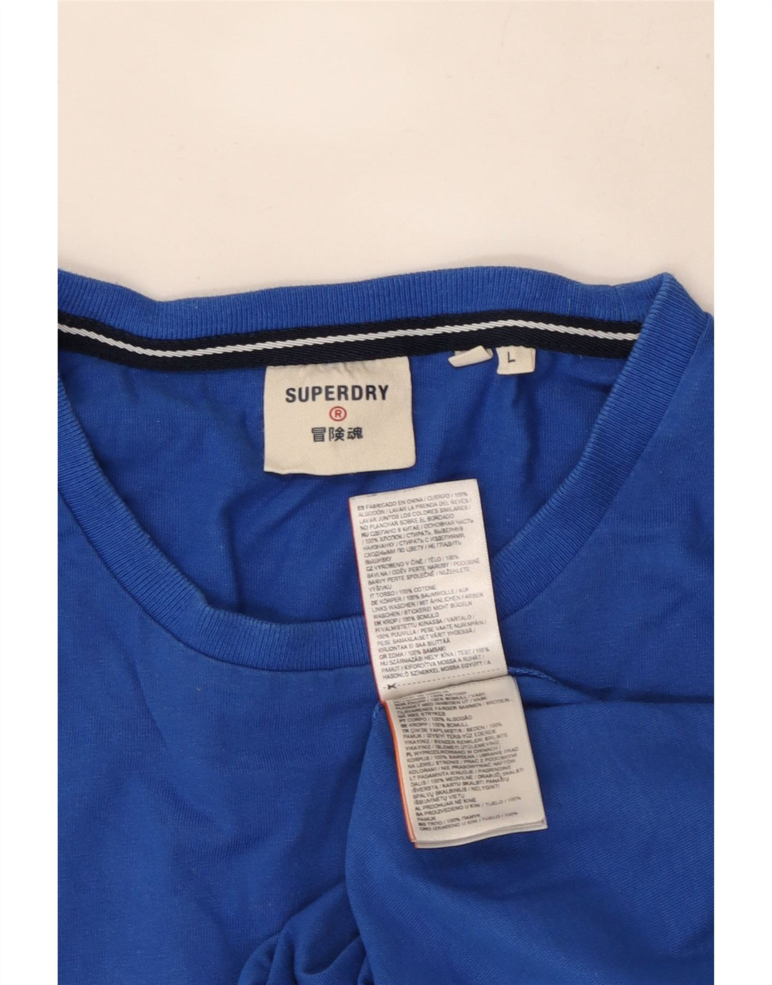 Ανδρικό γραφικό μπλουζάκι Superdry Top μεγάλο μπλε βαμβακερό