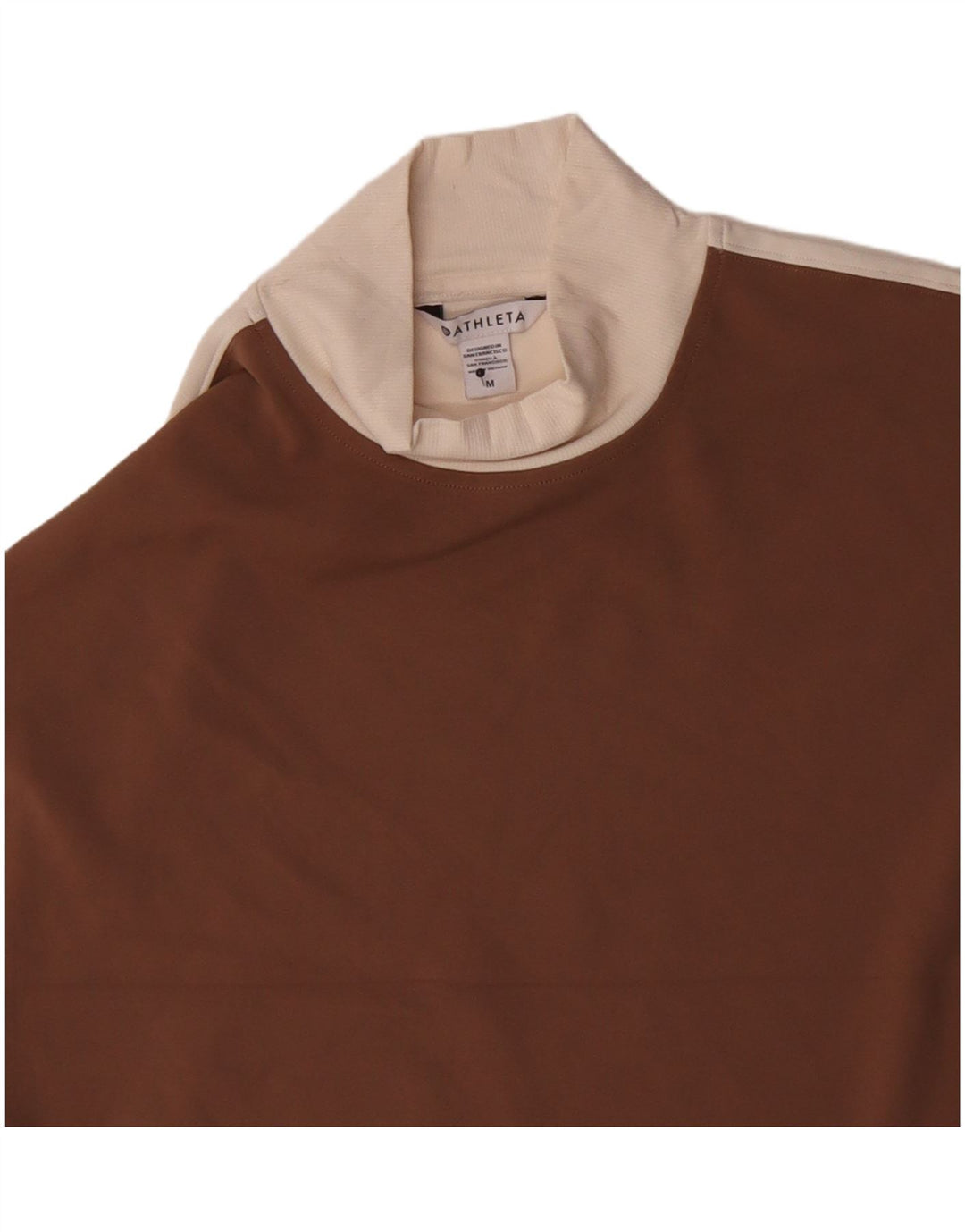 Athleta Γυναικεία Crop Top μακρυμάνικη UK 14 Medium Brown Colorblock Nylon