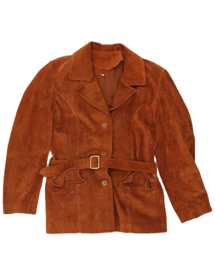 Vintage Γυναικείο Suede Jacket UK 14 Medium Brown