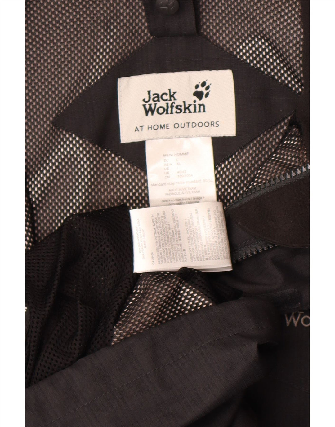 Jack Wolfskin Ανδρικό μπουφάν βροχής UK 40 μεγάλο μαύρο πολυεστέρα