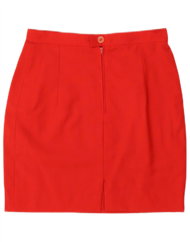 VINTAGE Γυναικείο Σετ Φούστα με 2 Κουμπιά 2 Τεμάχια IT 44 Medium W26 Κόκκινο μαλλί