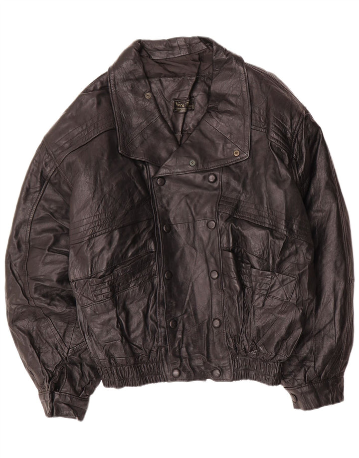 LAVORAZIONE ARTIGIANA Ανδρικό Δερμάτινο Μπουφάν IT 52 XL Μαύρο Δερμάτινο