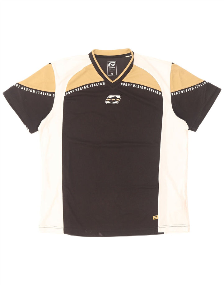 Lotto Ανδρικό γραφικό T-Shirt Top XL Πολύχρωμο Colourblock Πολυεστέρας