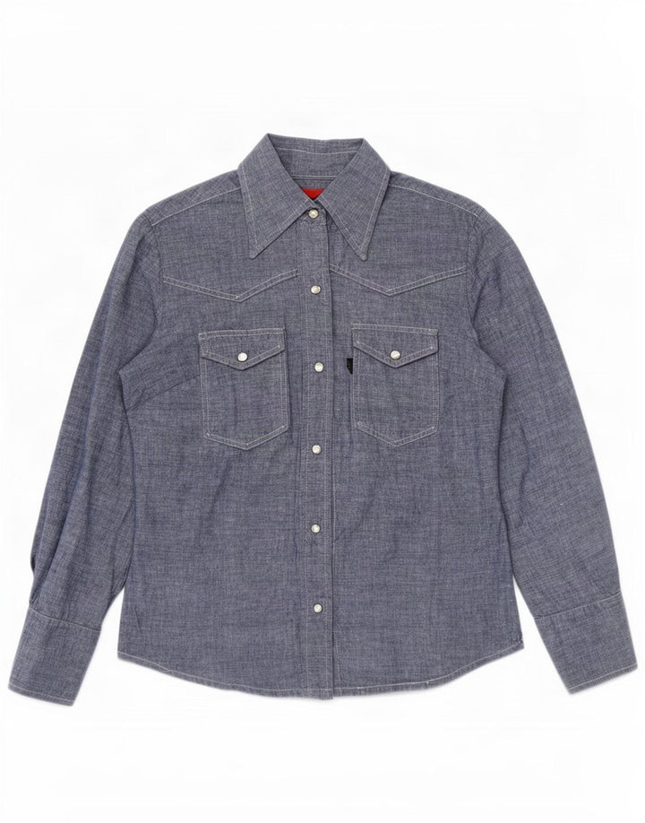 Γυναικείο πουκάμισο Levi's UK 14 Μεσαίο μπλε βαμβακερό