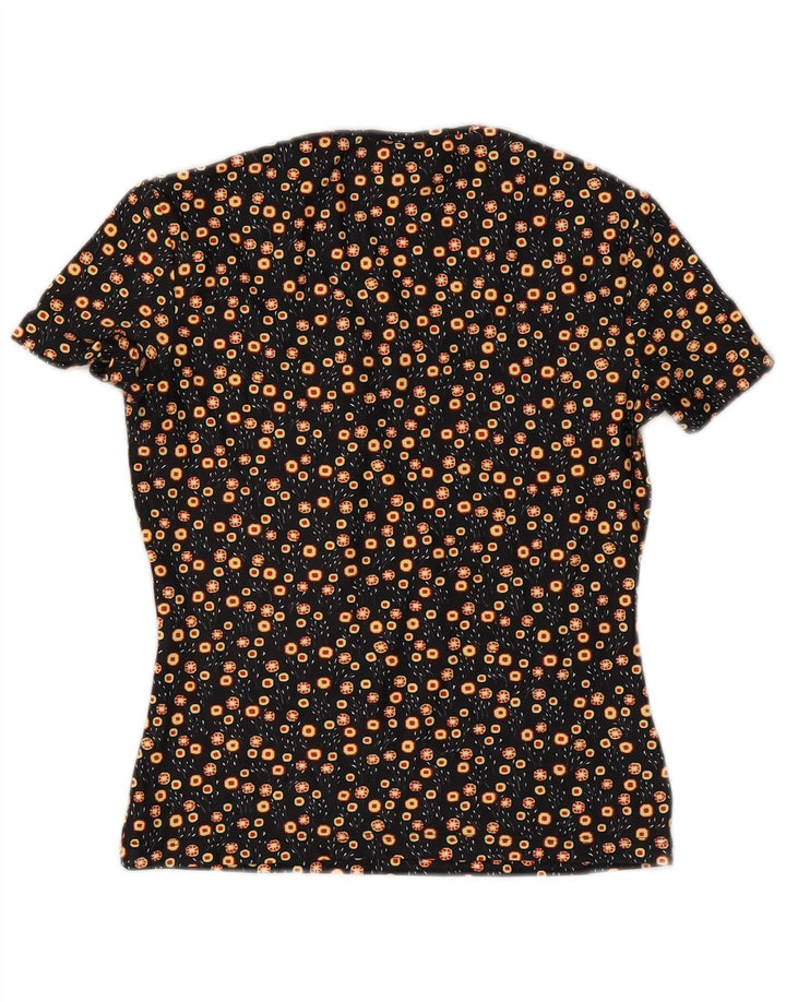 Γυναικείο T-Shirt Versace Top UK 8 Small Black Floral Polyamide