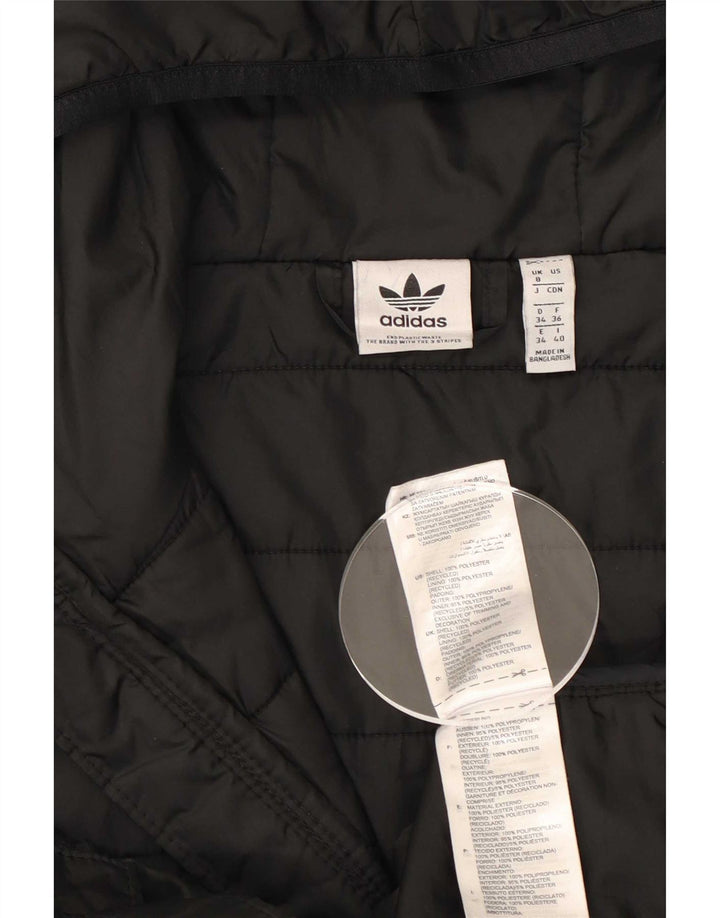 Γυναικείο μπουφάν με κουκούλα Adidas UK 8 Small Black Polyester