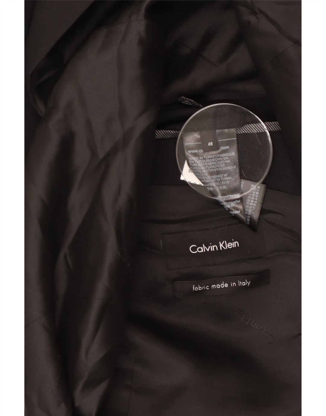 CALVIN KLEIN Ανδρικό σακάκι 2 κουμπιών σακάκι IT 48 μεσαίο μαύρο μαλλί