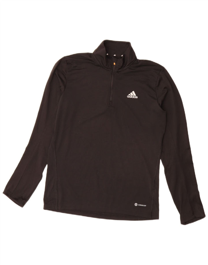 Adidas ανδρική φόρμα πουλόβερ με φερμουάρ Aeroready Top Small Black Polyester