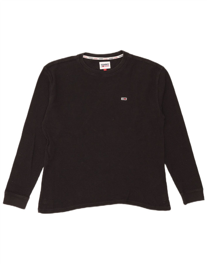 Tommy Hilfiger Ανδρικό μακρυμάνικο μπλουζάκι μικρό μαύρο βαμβακερό