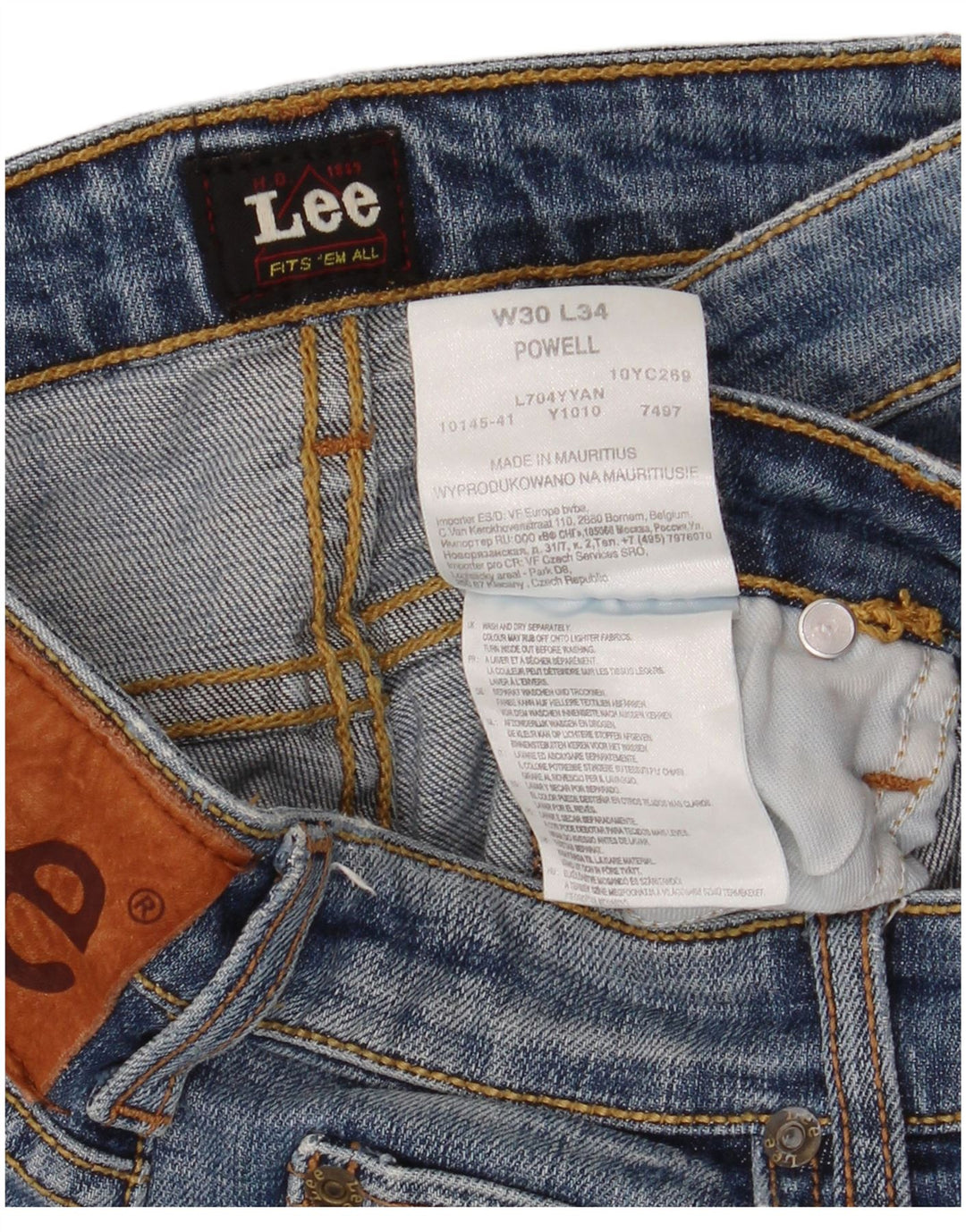 Lee Womens Powell Slim Jeans W30 L34 Blue Cotton