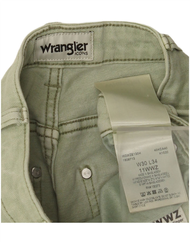 Γυναικείο ίσιο casual παντελόνι WRANGLER W30 L27 Πράσινο βαμβακερό