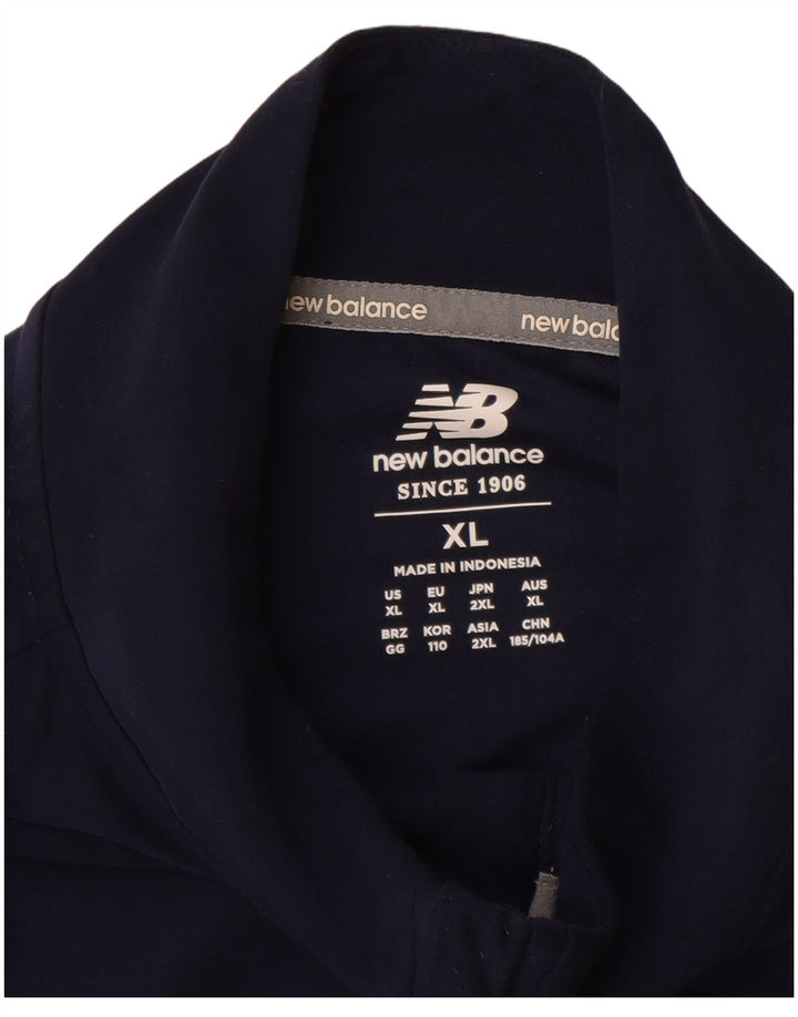 NEW BALANCE Ανδρική φόρμα πουλόβερ με φερμουάρ Top XL Navy Blue Polyester