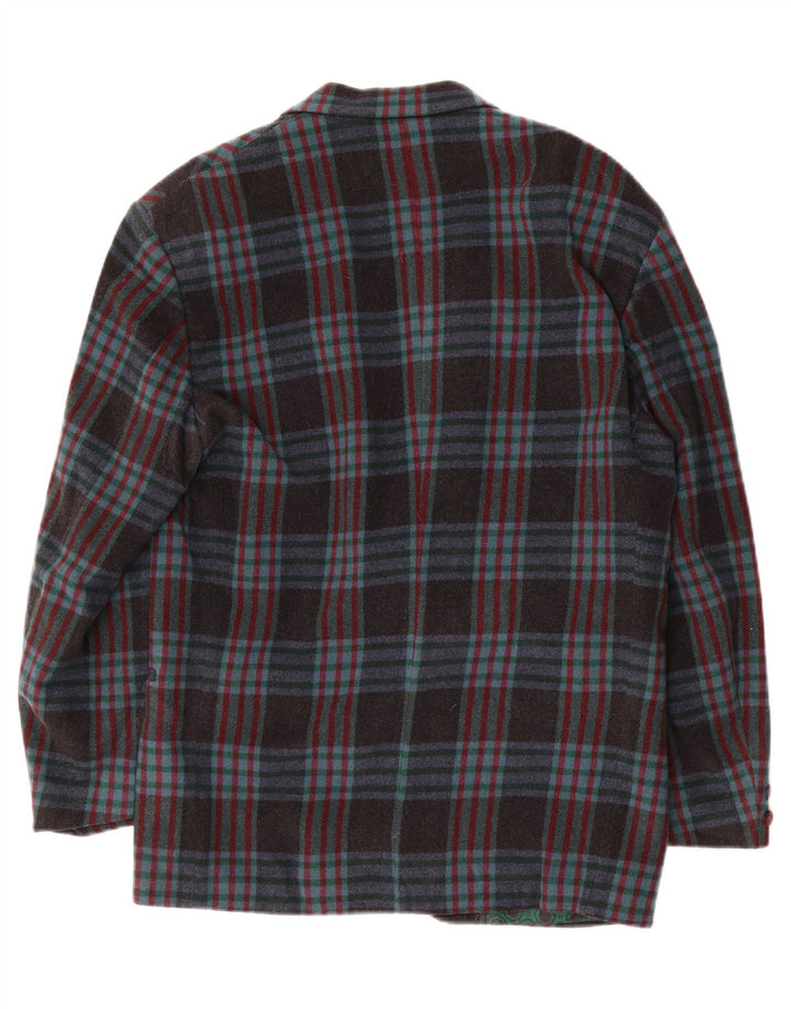 Vintage Ανδρικό σακάκι με 2 κουμπιά σακάκι IT 48 Medium Navy Blue Check Wool