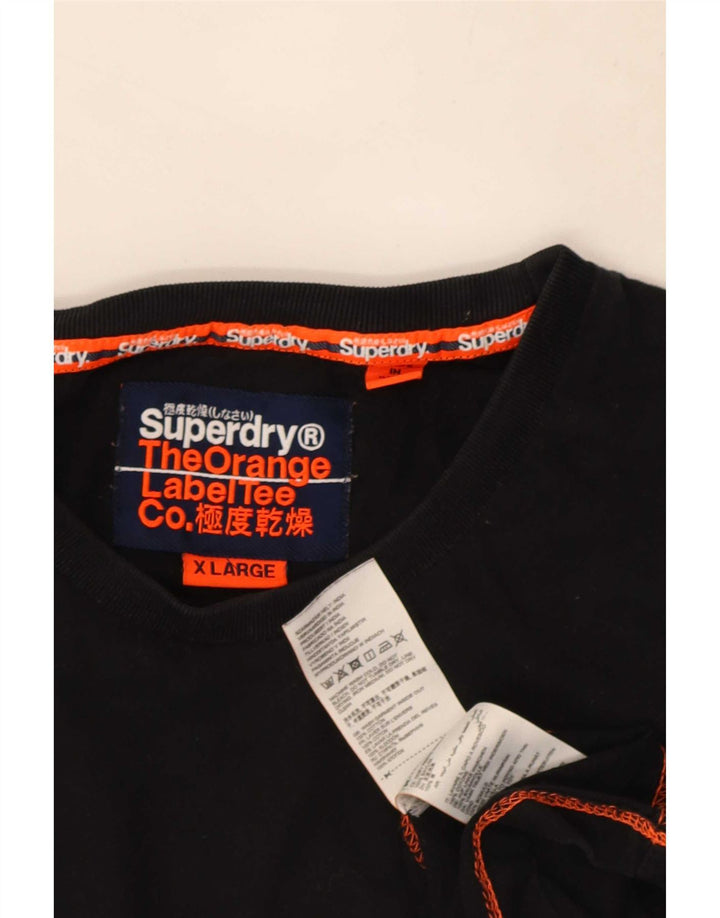 Superdry Ανδρικό T-Shirt Top XL Μαύρο βαμβακερό