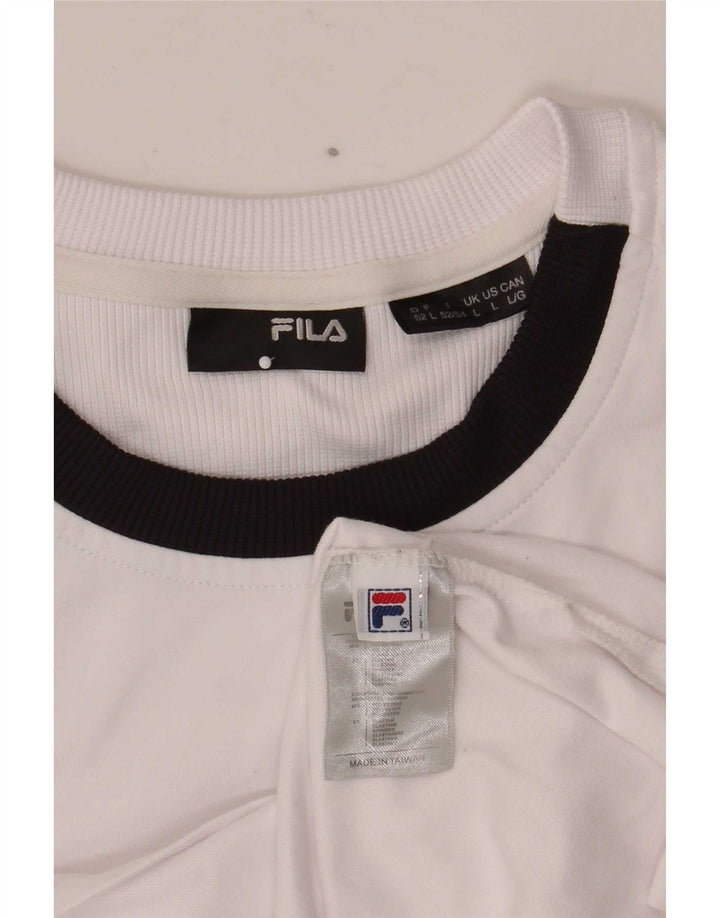Ανδρικό T-Shirt Fila Top Large White Colourblock Πολυεστέρας