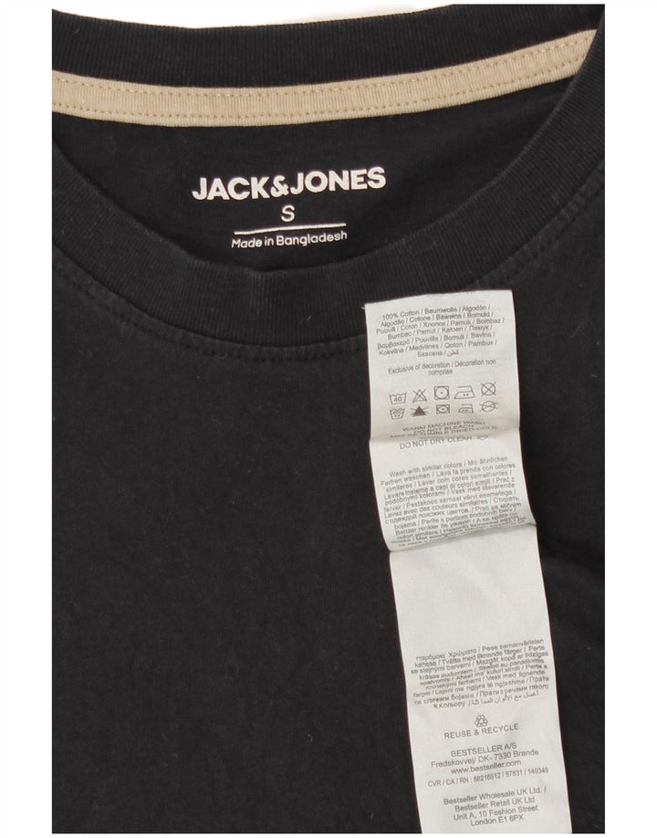 Jack & Jones Ανδρικό γραφικό T-Shirt Top Μικρό μαύρο βαμβακερό