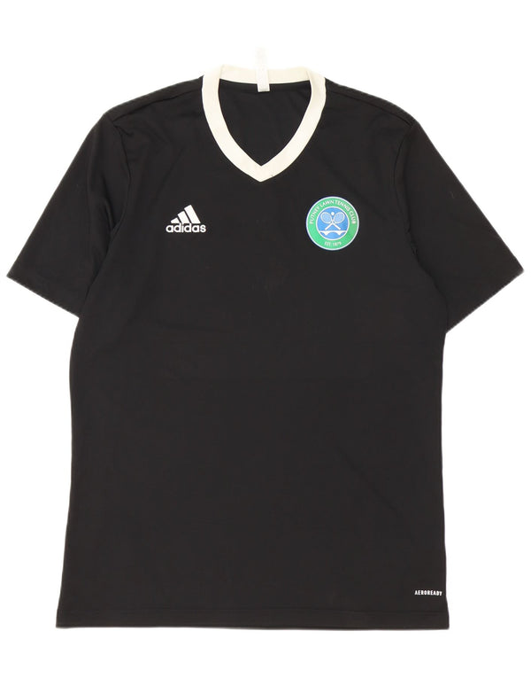 Ανδρικό γραφικό μπλουζάκι Adidas Aeroready Top Large Black Colorblock Πολυεστέρας