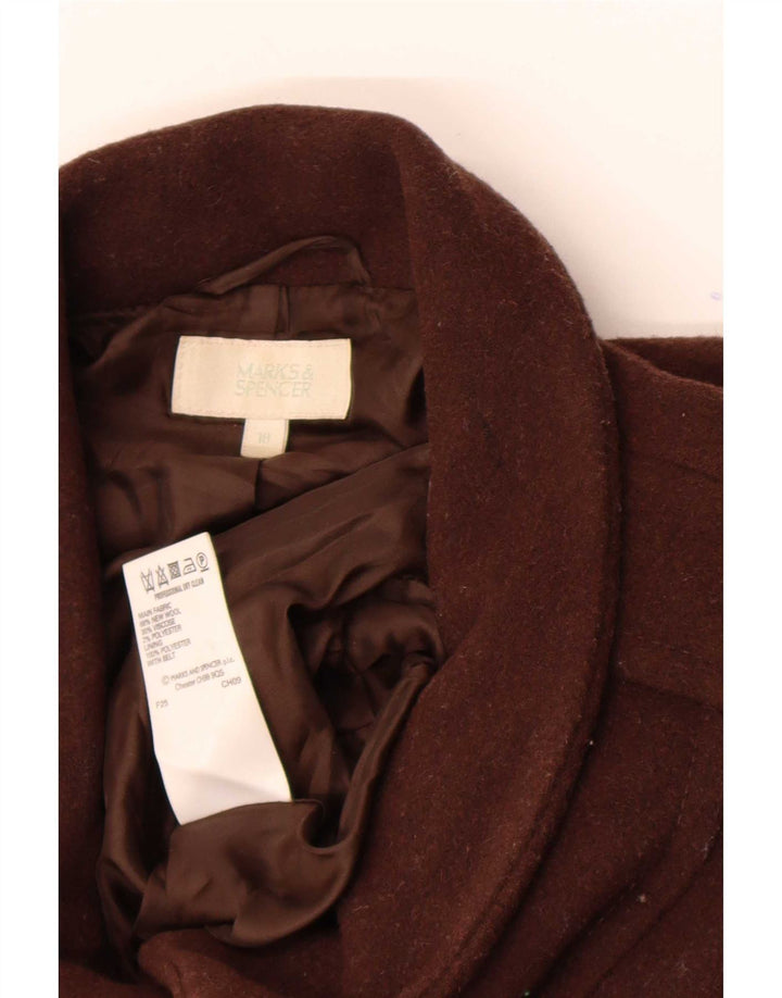 Marks & Spencer Γυναικείο Παλτό UK 18 XL Καφέ Νέο μαλλί