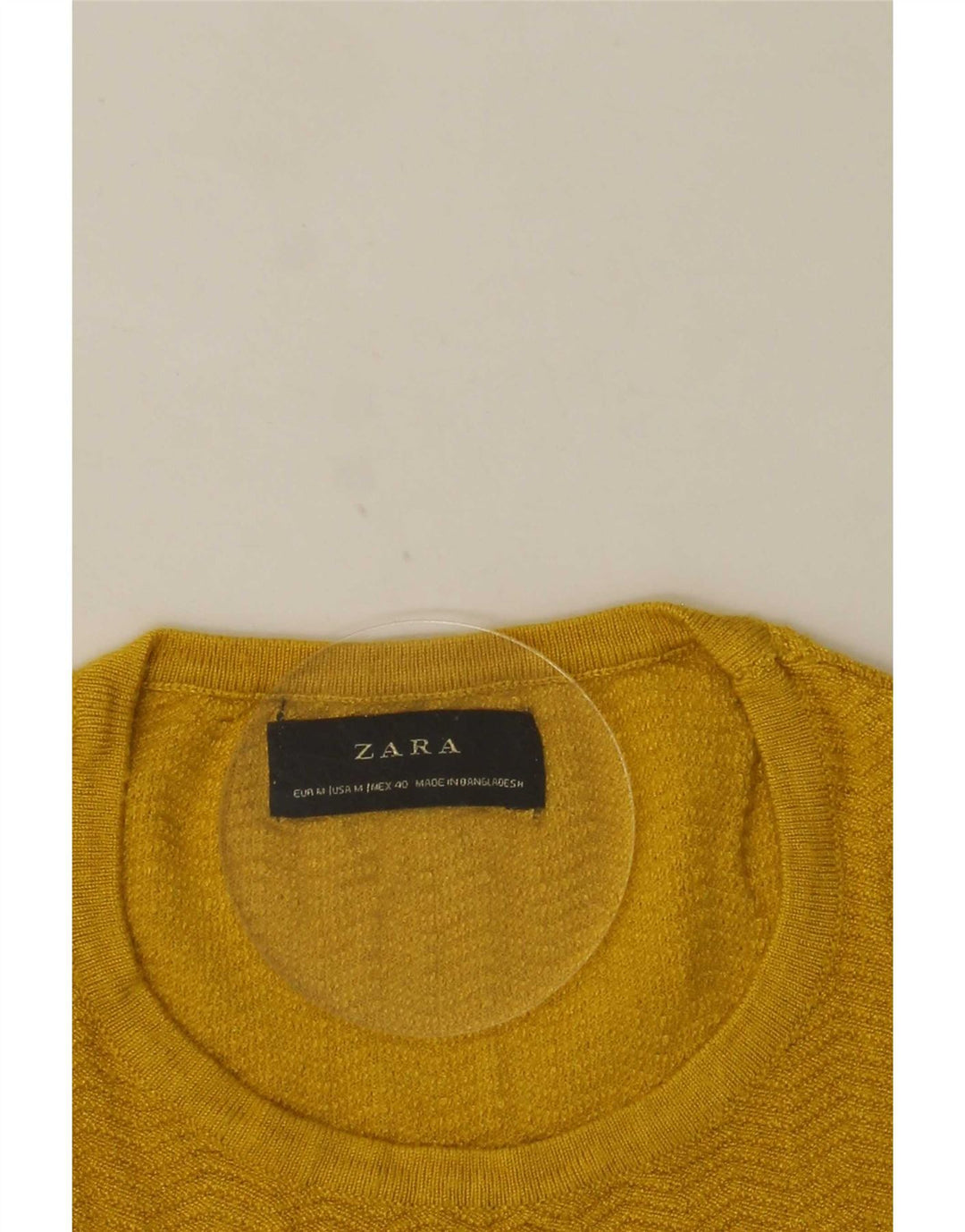 Ανδρικό πουλόβερ Zara με λαιμόκοψη, μεσαίο κίτρινο