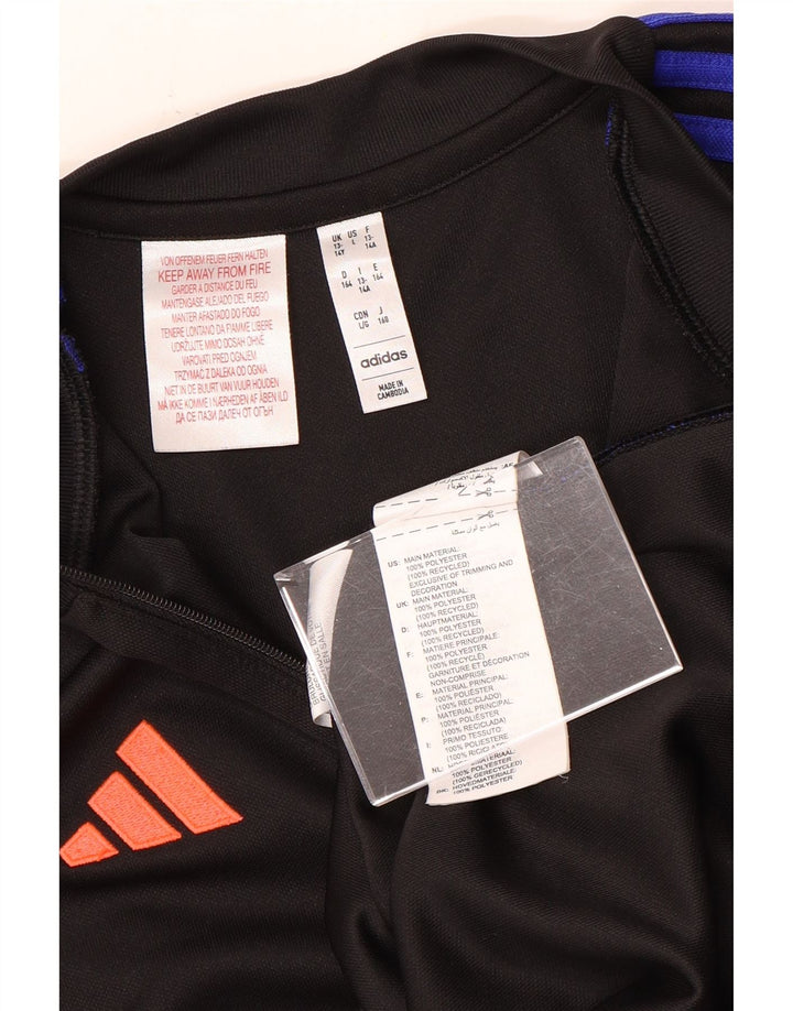 Adidas Boys Aeroready φόρμα πουλόβερ με φερμουάρ 13-14 ετών Μαύρο