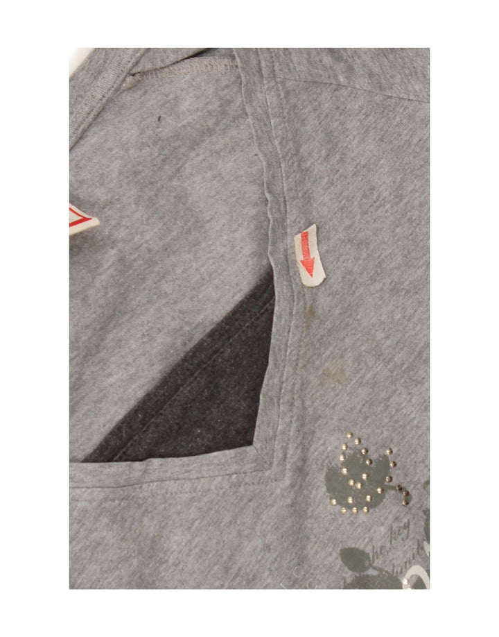Champion Womens Heritage Fit Graphic Top μακρυμάνικο UK 12 Medium Grey