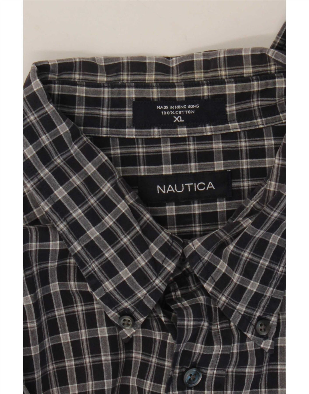 Ανδρικό πουκάμισο Nautica XL Navy Blue Check Cotton