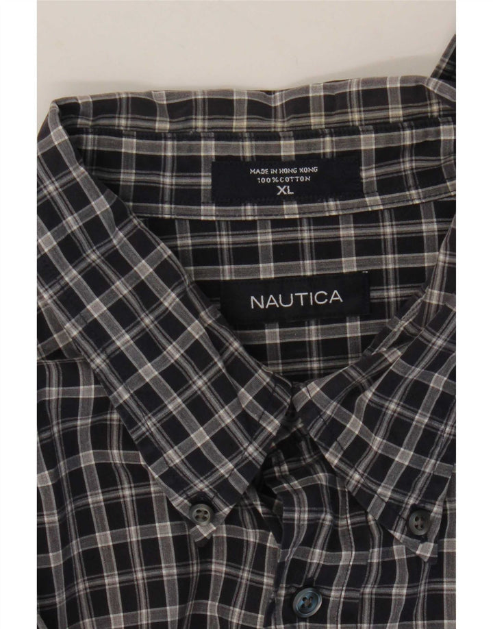 Ανδρικό πουκάμισο Nautica XL Navy Blue Check Cotton
