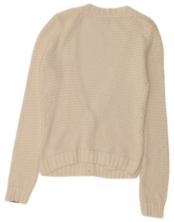 Γυναικείο πουλόβερ με ζακέτα O'NEILL UK 14 μεσαίο λευκό βαμβακερό