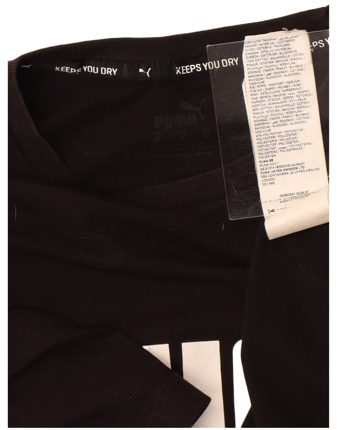 Ανδρικό γραφικό μπλουζάκι PUMA, μεσαίο μαύρο βαμβακερό