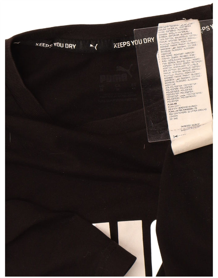 Ανδρικό γραφικό μπλουζάκι PUMA, μεσαίο μαύρο βαμβακερό