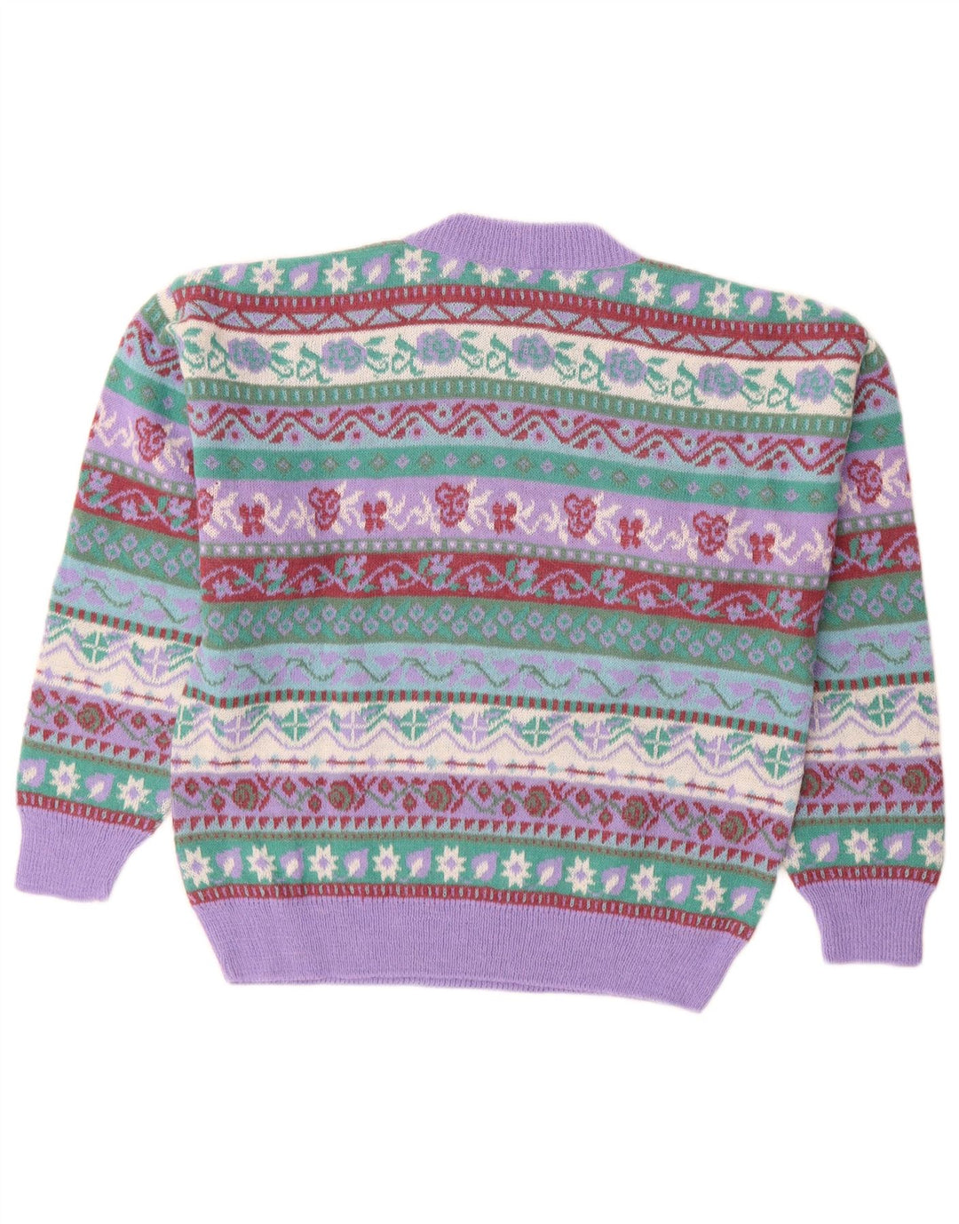 SILVY Γυναικείο πουλόβερ με λαιμόκοψη IT 42 Medium Purple Fair Isle