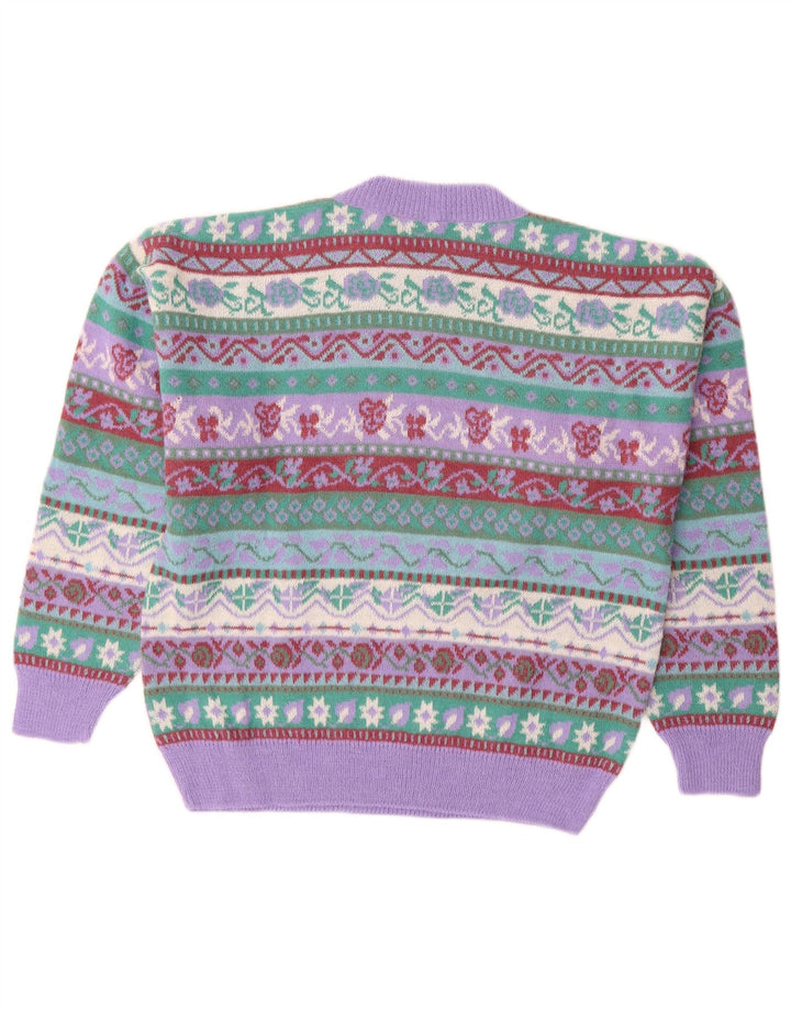 SILVY Γυναικείο πουλόβερ με λαιμόκοψη IT 42 Medium Purple Fair Isle