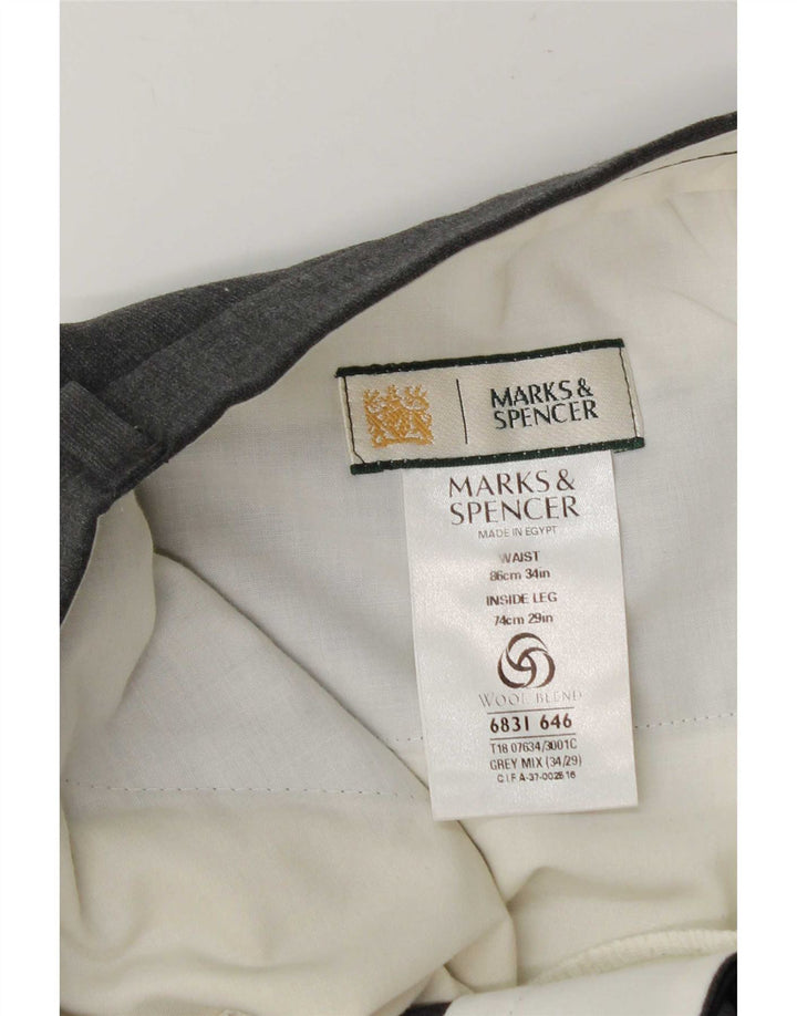 Ανδρικό Παντελόνι Κοστούμι Marks & Spencer W34 L29 Γκρι Πολυεστέρας