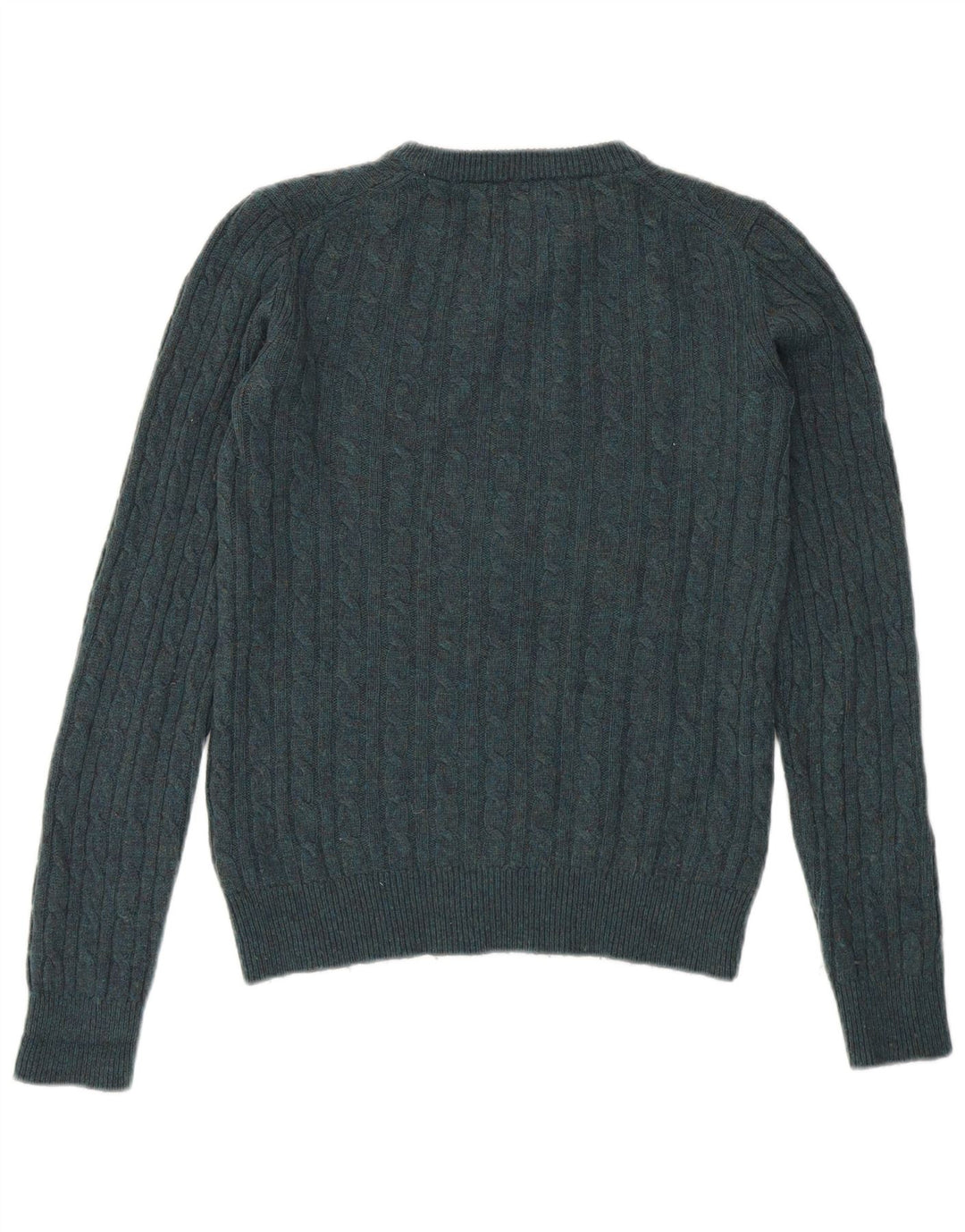 Jack Wills Γυναικείο πουλόβερ με λαιμόκοψη UK 10 Small Green Merino Wool