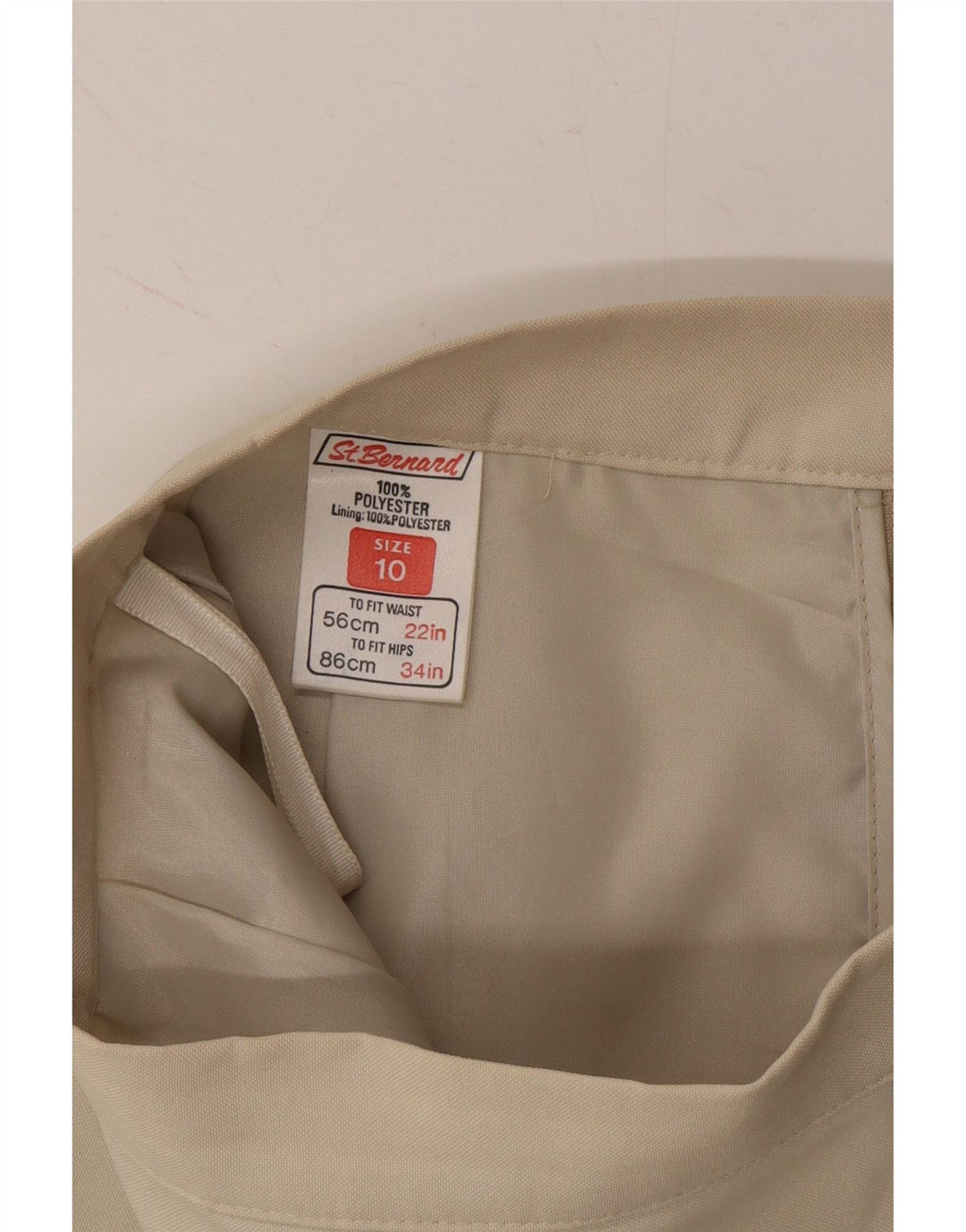 ST. BERNARD Womens Pencil Skirt UK 10 Small W22  Beige Polyester Vintage St. Bernard and Second-Hand St. Bernard from Messina Hembry 