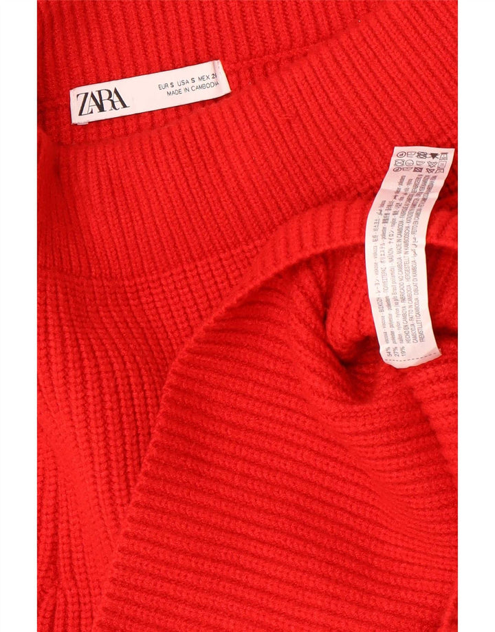Zara Γυναικεία Πλεκτή Μίνι Φούστα Small W26 Red Viscose