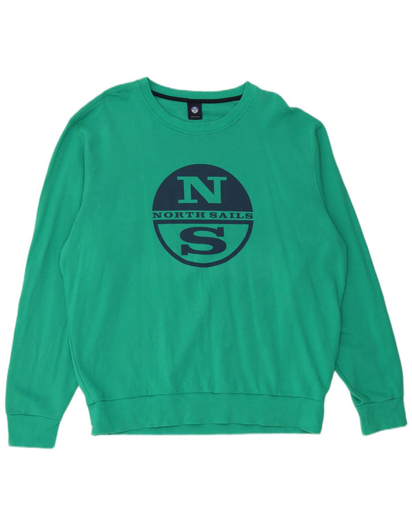 North Sails Ανδρικό γραφικό φούτερ Jumper 3XL Πράσινο βαμβακερό